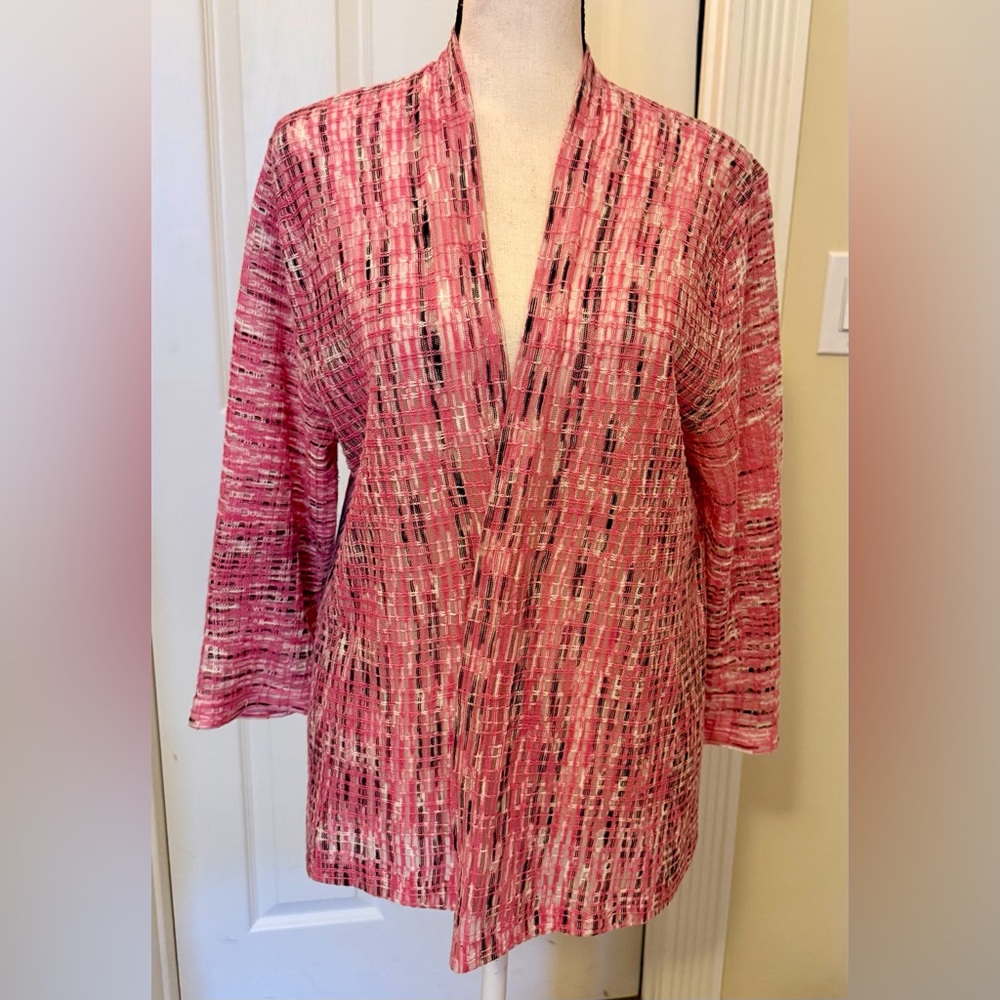 NWOT NIC+ZOE Pink Open-Front Knit Cardigan, Sz M